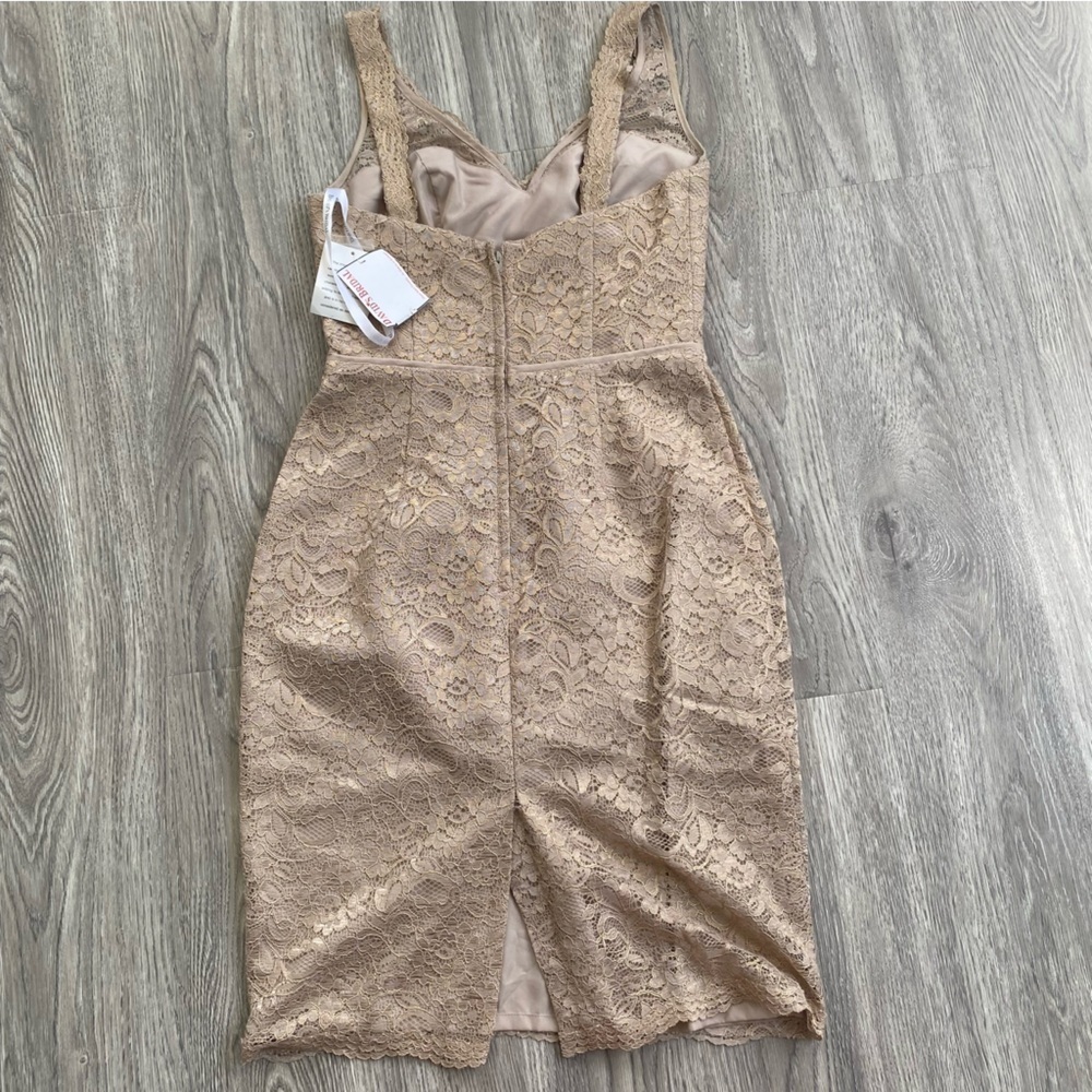 David’s Bridal Champagne Lace Short Tank Dress Size 2 - Picture 8 of 14